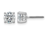 2.00 Carat (ctw VS2, D-E) Lab Grown Diamond Solitaire Stud Earrings in 14K White Gold with Screwbacks
